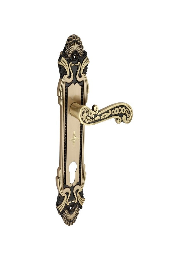 Kunal أقفال أبواب كونال النحاسية شديدة التحمل للأبواب الرئيسية وغرف النوم، طقم مقابض أقفال أبواب نقرية، أسطوانة 60 مم مع 3 مفاتيح نحاسية للمنزل والمكتب والفندق وغرفة النوم | تشطيب عتيق - 11 بوصة (ضمان لمدة عامين) - Image 3